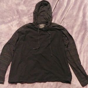 Vintage Broken Threads Hooded Long Sleeve Shirt.